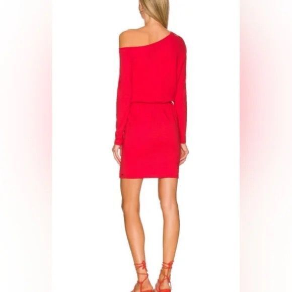 Philanthropy‎ NWT Red Rosebud Dress One Shoulder Long Sleeve Size Medium - Picture 3 of 7